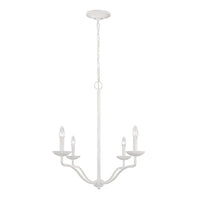 Lampadario Classico Annie Acciaio Bianco Gesso 4 Luci E14