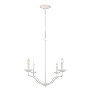 Lampadario Classico Annie Acciaio Bianco Gesso 4 Luci E14