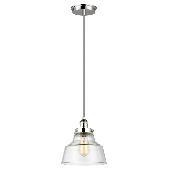 Sospensione Contemporanea Baskin Vetro Nichel Lucido 1 Luce E27 D25,4Cm