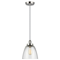 Sospensione Contemporanea Baskin Vetro Nichel Lucido 1 Luce E27 D22,8Cm