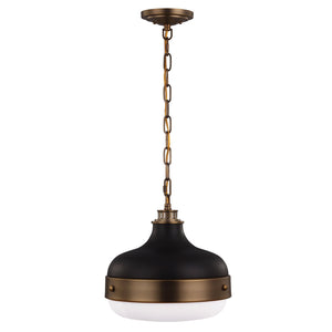 Lampadario Contemporaneo Cadence Acciaio Ottone Antico Vetro Nero 2 Luci E27