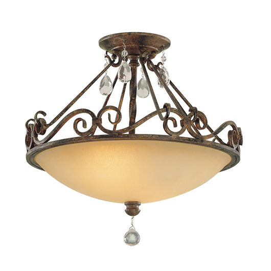 Lampadario Contemporaneo Chateau Acciaio Bronzo Moka Cristallo 2 Luci E27