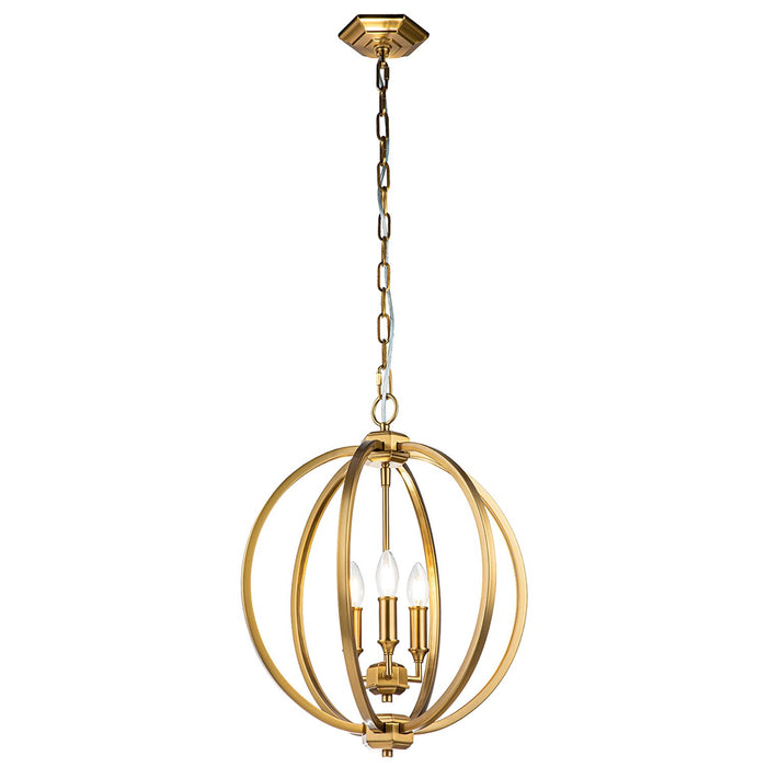 Lampadario Classico Corinne Acciaio Ottone Brunito 3 Luci E14 D43,2Cm