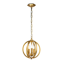 Lampadario Classico Corinne Acciaio Ottone Brunito 3 Luci E14 D28,6Cm