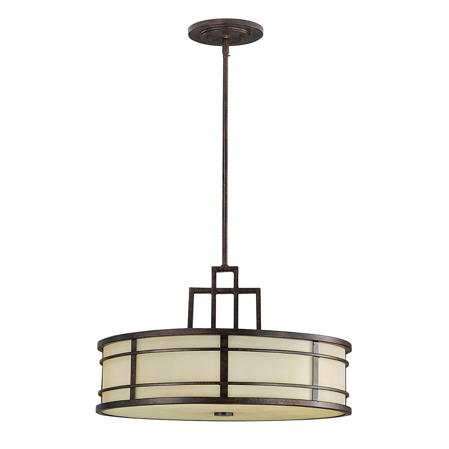 Lampadario Contemporaneo Fusion Acciaio Bronzo 3 Luci E27