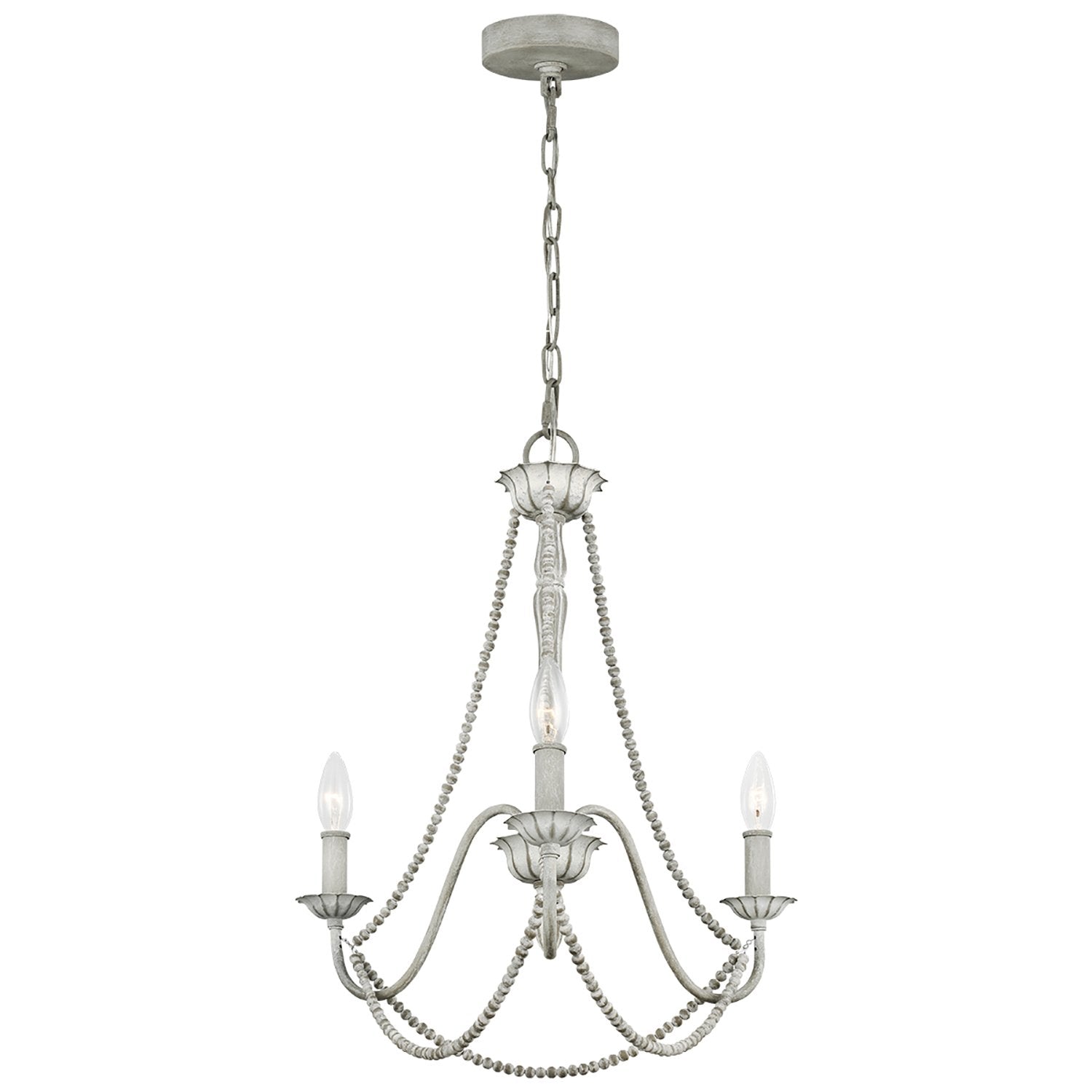 Lampadario Classico Maryville Acciaio Grigio Slavato Legno 3 Luci E14