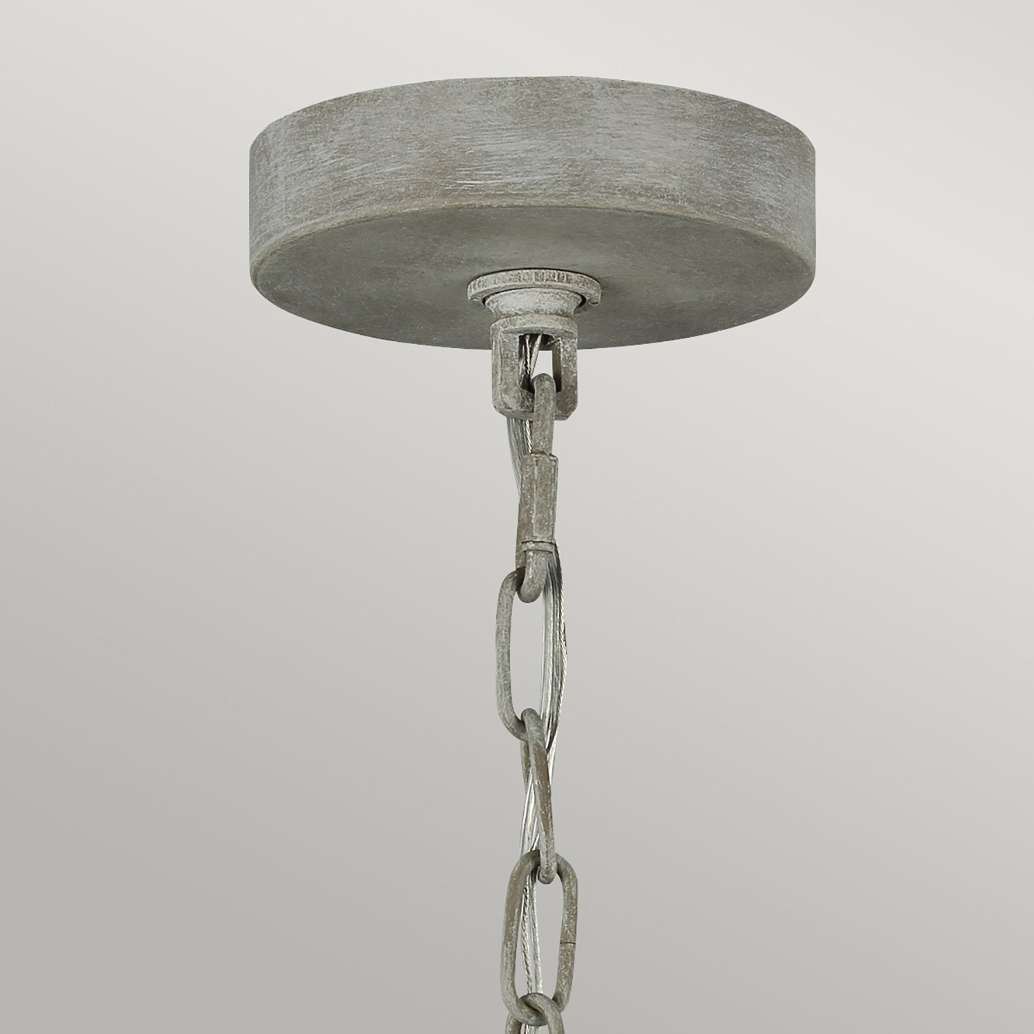 Lampadario Classico Maryville Acciaio Grigio Slavato Legno 6 Luci E14