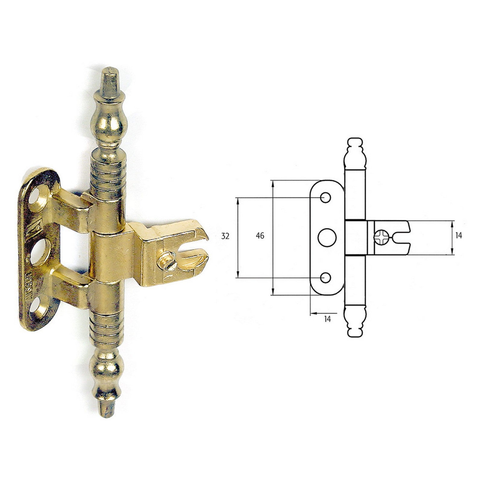 2pz cerniera per mobili 'a0114' oro 3069272nlm