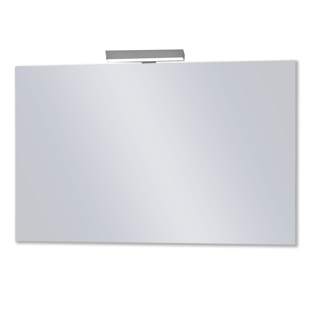 Specchio rettangolare filo lucido con lampada led cuore, misura 80x60