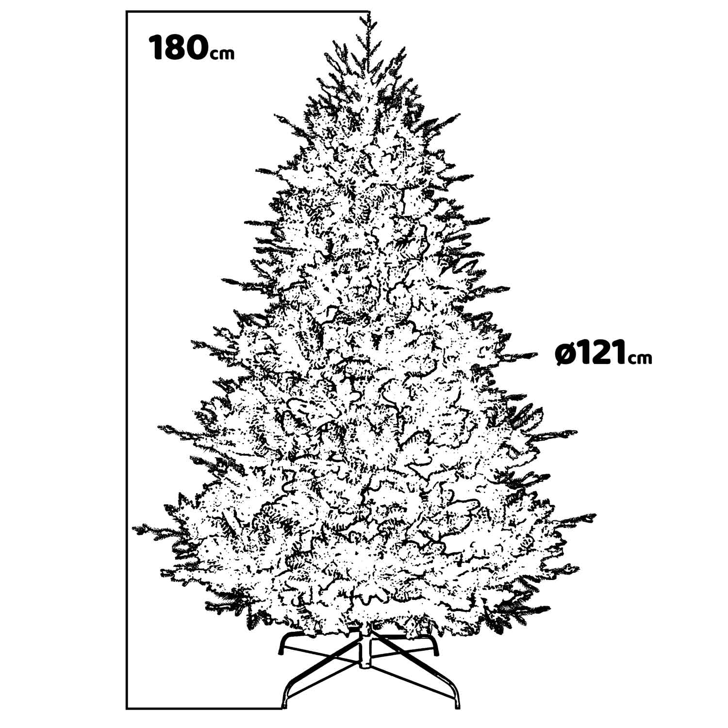 Shard - Albero di Natale effetto realistico in PE e PVC ø121x180H, 1394 rami