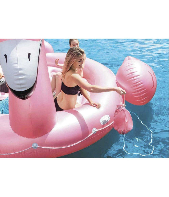 Fenicottero Gonfiabile Gigante Isola Party 422 X 373 X 185 Cm Mare Piscina 4 Posti         