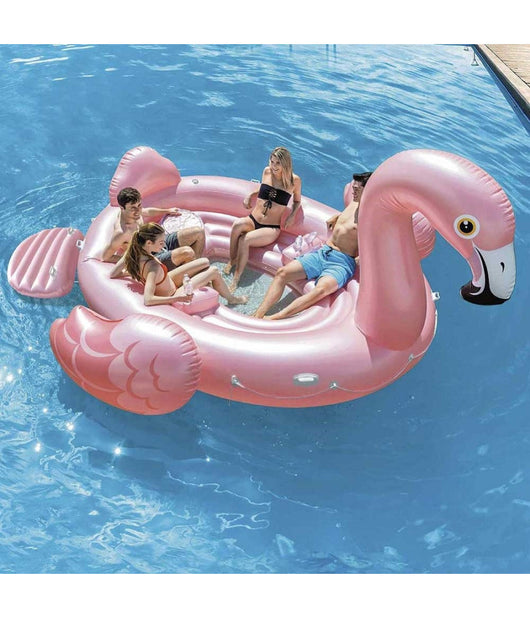 Fenicottero Gonfiabile Gigante Isola Party 422 X 373 X 185 Cm Mare Piscina 4 Posti         