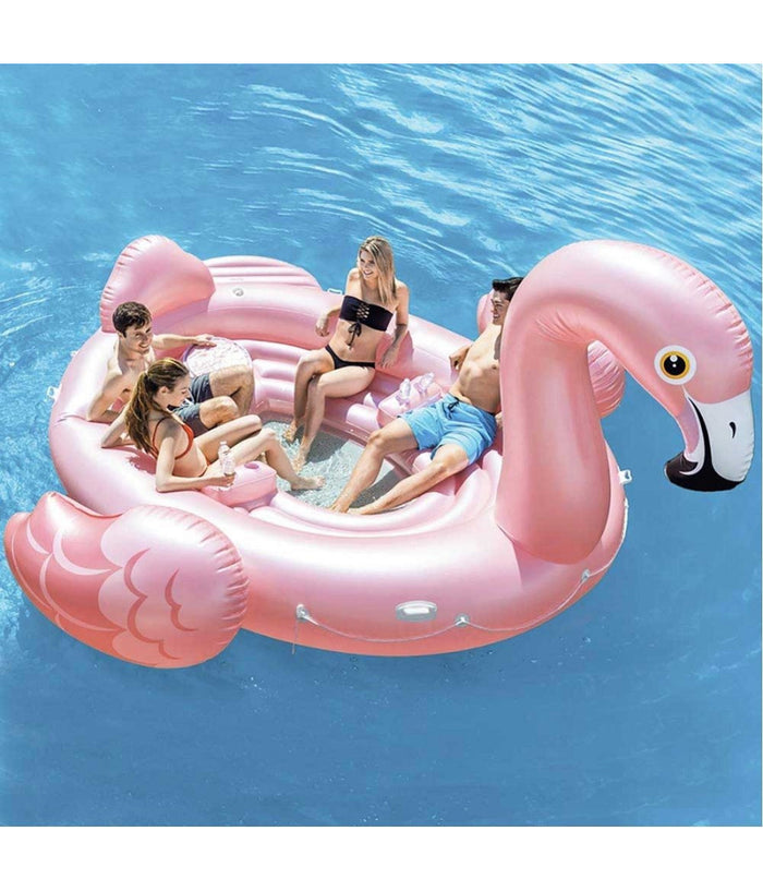 Fenicottero Gonfiabile Gigante Isola Party 422 X 373 X 185 Cm Mare Piscina 4 Posti         