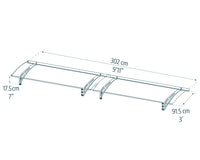 Pensilina Da Esterno Aquila  302X91 cm Grigio