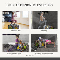 Plyo Box Attrezzo per Allenamento 3 Altezze 61x51x41 cm Jumping Box Antiscivolo Multicolore Multicolore