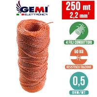 Filo 250 MT 2.2 Mm² Per Recinto Elettrico Recinzioni Elettrificate Per Animali Mucche Cavalli Maiali Galline