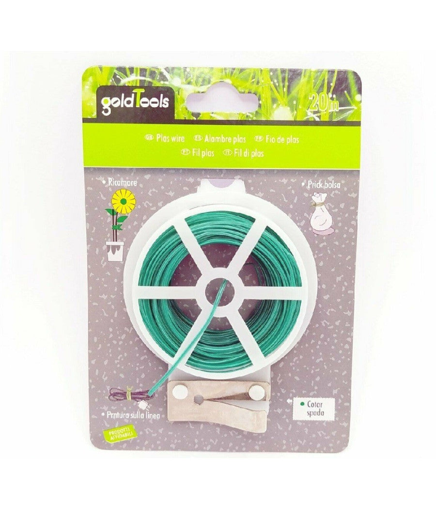 Filo Di Ferro Plastificato Anima Di Ferro Per Giardino Giardinaggio 20 Mt 90131         