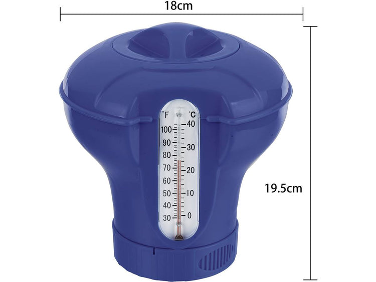 Diffusore di cloro galleggiante con termometro integrato