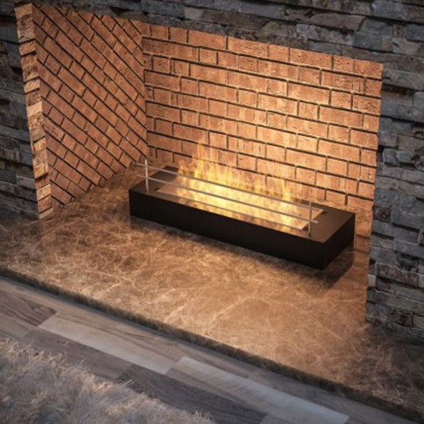 FIREBOX 600 - Biocamino da appoggio nero opaco, inserto a bioetanolo freestanding - senza Vetro - Capienza Bruciatore 1L