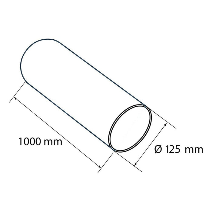 First 1mt tubo tondo bianco mm da 125mm per tubi aerazione cappa