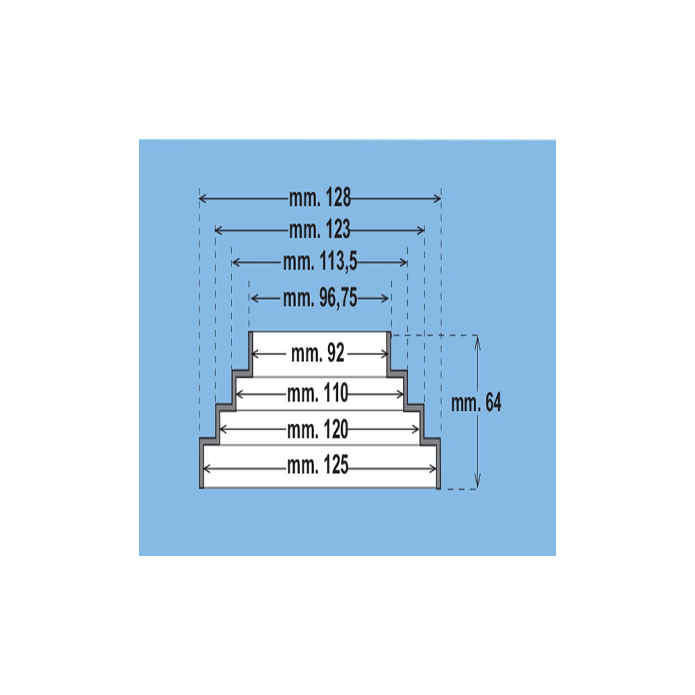 First cono riduzione a gradini m 96mm x f 125mm per tubi aerazione cappa