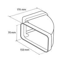 First curva gomito orizzontale da 150x70mm ff a 90°