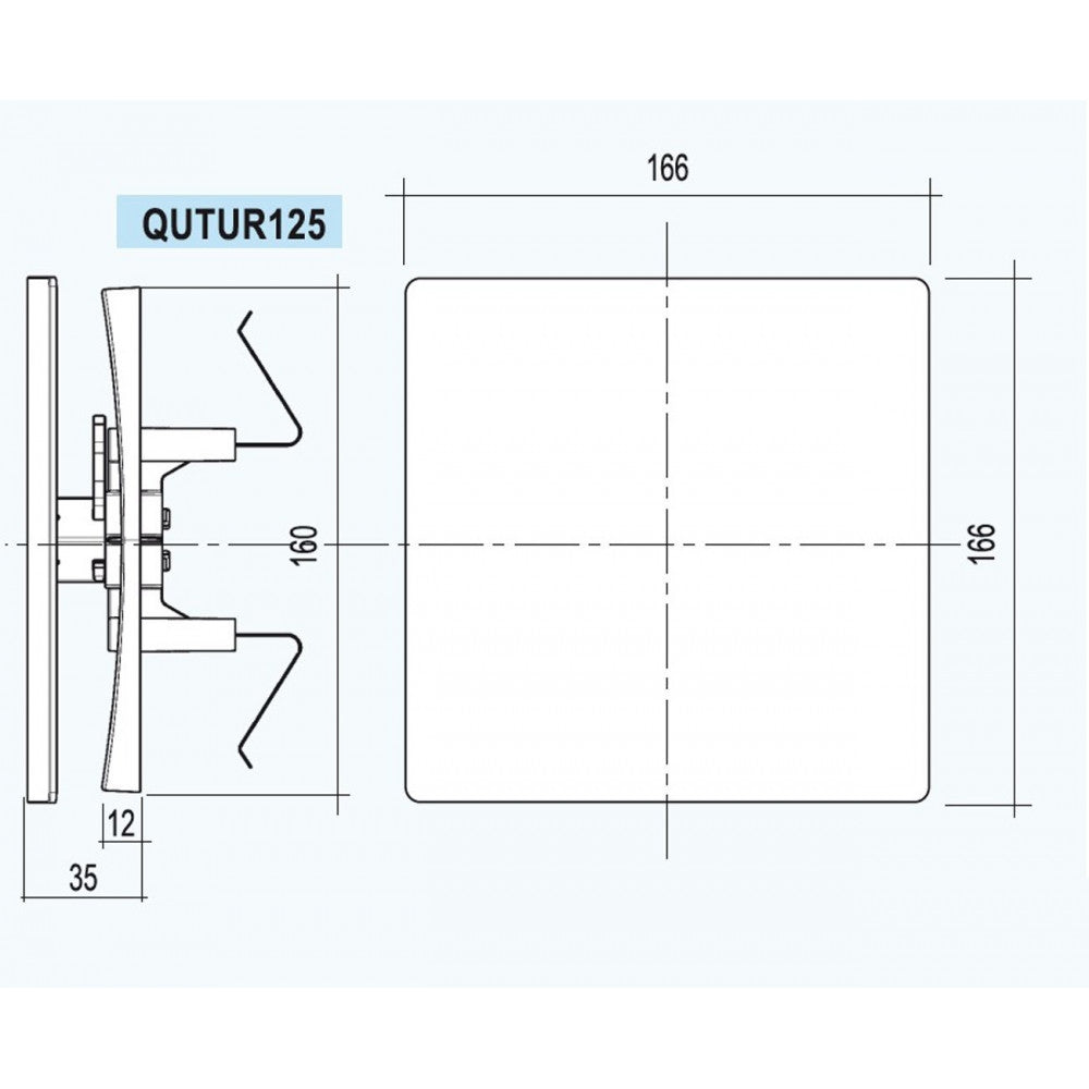 First griglia di ventilazione estetica 166x166mm in plastica con molle