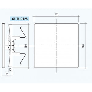 First griglia di ventilazione estetica 166x166mm in plastica con molle