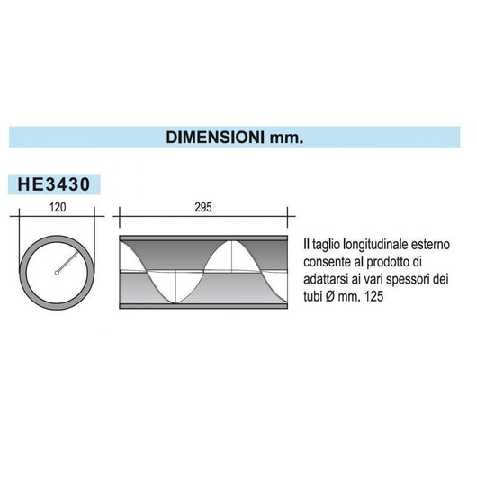 First helix 34 da 120mm silenziatore riduttore acustico elicoidale