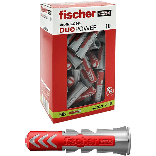 Fischer duopower 10s tassello nylon con vite da 10mm - 10pz