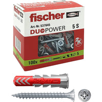 Fischer duopower 5s tassello nylon con vite da 5mm - 100pz