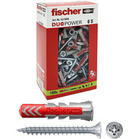 Fischer duopower 6s tassello nylon con vite da 6mm - 100pz