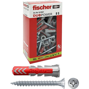 Fischer duopower 8s tassello nylon con vite da 8mm - 10pz