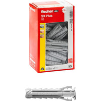 Fischer sx plus 10mm tassello in nylon con espansione a 4 settori - 20pz