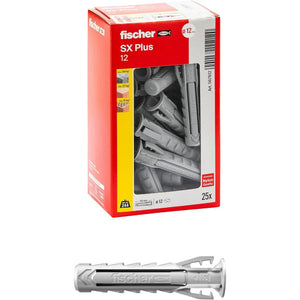 Fischer sx plus 12mm tassello in nylon con espansione a 4 settori - 10pz