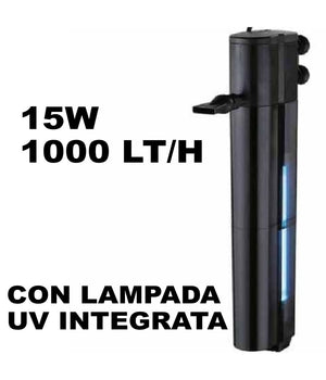 Filtro Interno Per Acquario Acquari Acqua Pesci 15 W 1000 L/h Wp-1510f Uv         