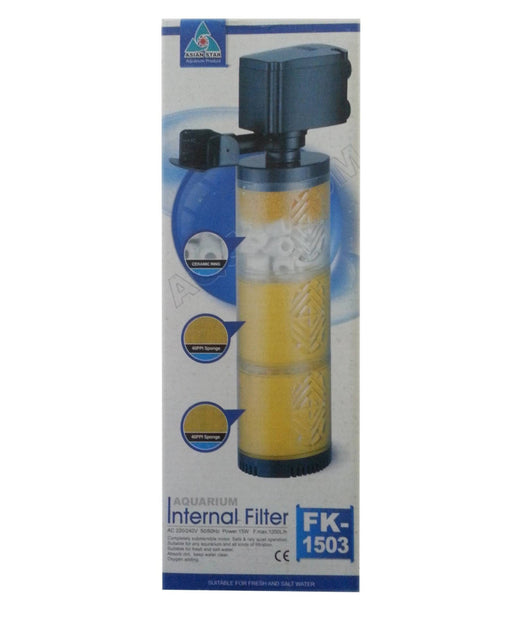 Fitro Interno Per Acquario Pesci Tartarughe 3 Stadi Filtro 1200l/h 15w Fk-1503         