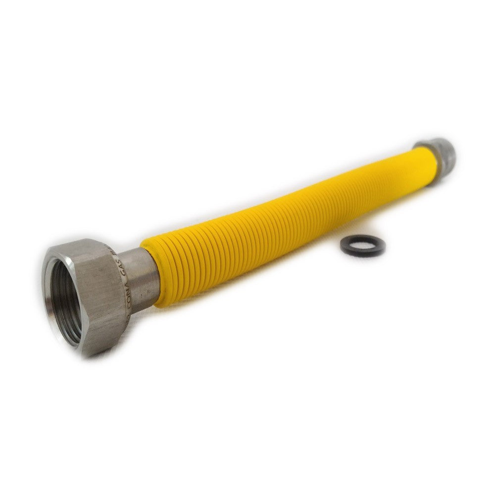 Flessibile acciaio inox giallo mf 1/2 allungabile da 10 a 20cm circa