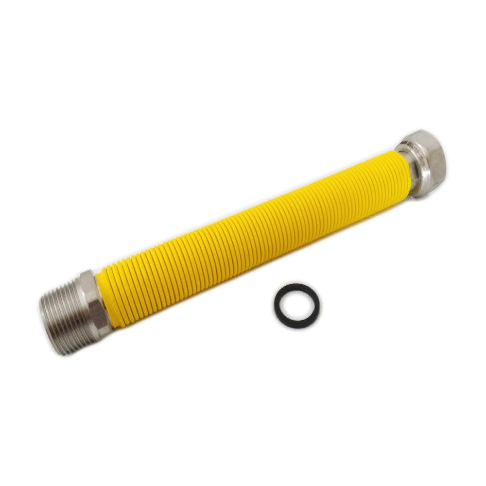 Flessibile acciaio inox giallo mf 1/2 allungabile da 10 a 20cm circa