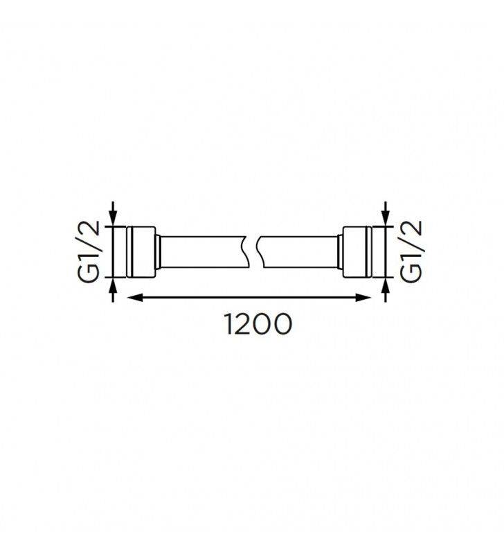 Flessibile doccia in acciaio, cromato, allungabile da 175-200 cm cod 79878