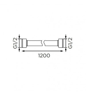 Flessibile doccia in acciaio, cromato, allungabile da 175-200 cm cod 79878