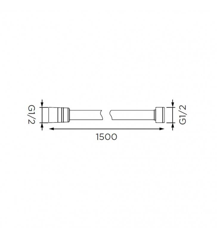 Flessibile doccia in acciaio cm 200 cm doppia aggraffatura, cromato cod 79876