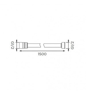 Flessibile doccia in acciaio cm 200 cm doppia aggraffatura, cromato cod 79876