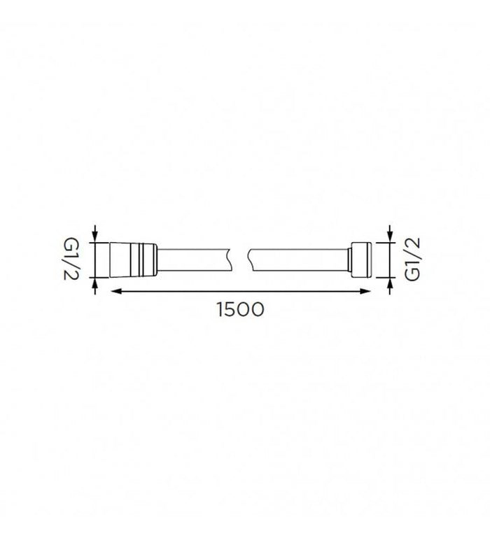 Flessibile doccia in acciaio cm 200 cm doppia aggraffatura, cromato cod 79876