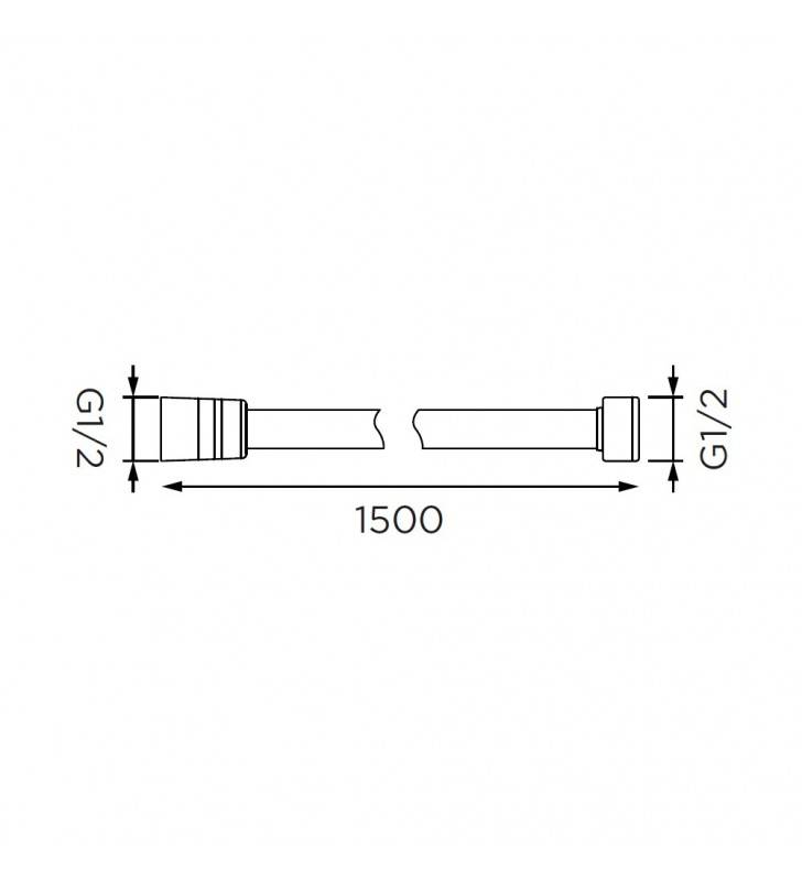 Flessibile doccia in acciaio, cromato da 200 cm cod 79874