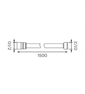 Flessibile doccia in acciaio, cromato da 200 cm cod 79874