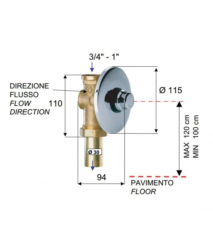 Doccetta bidet a pulsante cromato cod 75775