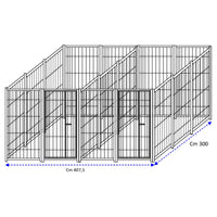 2 box in linea modulari da 3x2 metri solo perimetro in rete con zincatura a caldo