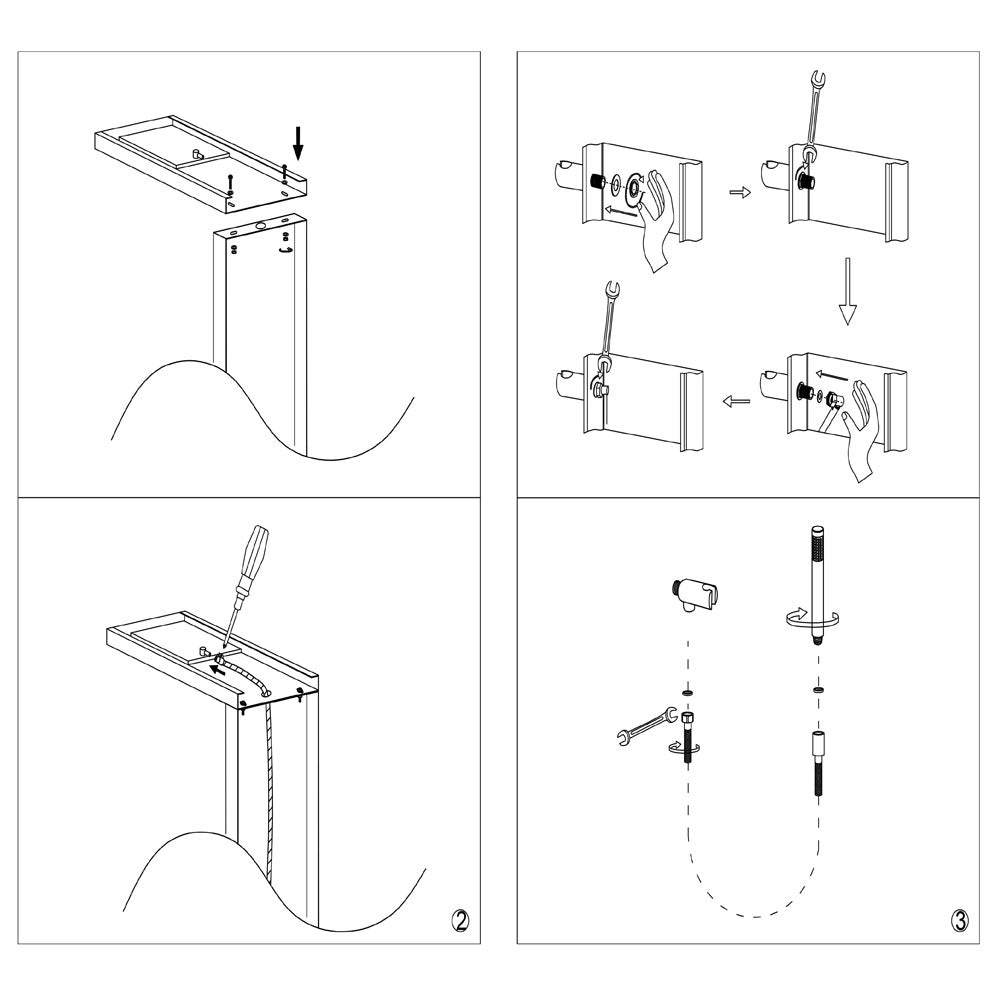 Ogomondo colonna doccia tec alluminio bianco nero getti idro h150xl22 *** confezione 1