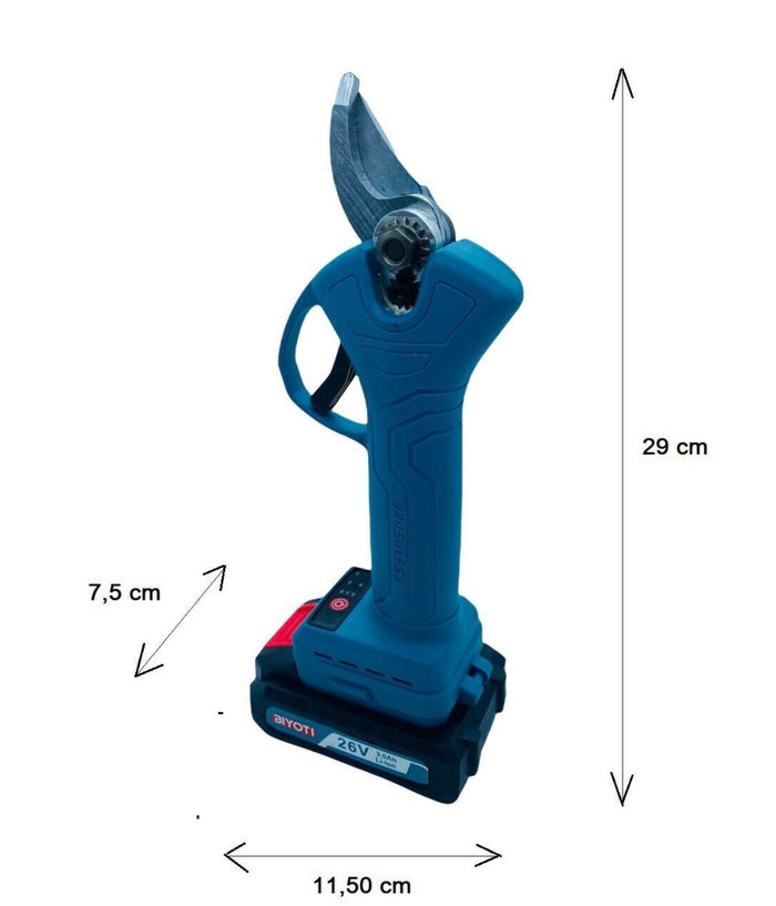 Forbice Da Potatura A Batteria Cesoia Tronca Rami 26v Cordless 2 Batterie 3.0ah         